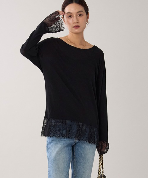 marmors（マルモア）の「【marmors】フリルレースプルオーバー（Tシャツ/カットソー・レディース・ブラック/ホワイト・36）」の15枚目の写真