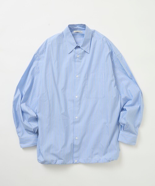 FREAK'S STORE(フリークスストア)の「限定展開 ワイドシルエット スピンドル レギュラーカラーシャツ / ヘムコード(シャツ/ブラウス・メンズ・ブラック系その他/チャコールグレー/ブラック/ホワイト/ブラウン系その他/ブルー系その他/サックスブルー/ベージュ・LARGE/MEDIUM/SMALL)」の10枚目の写真