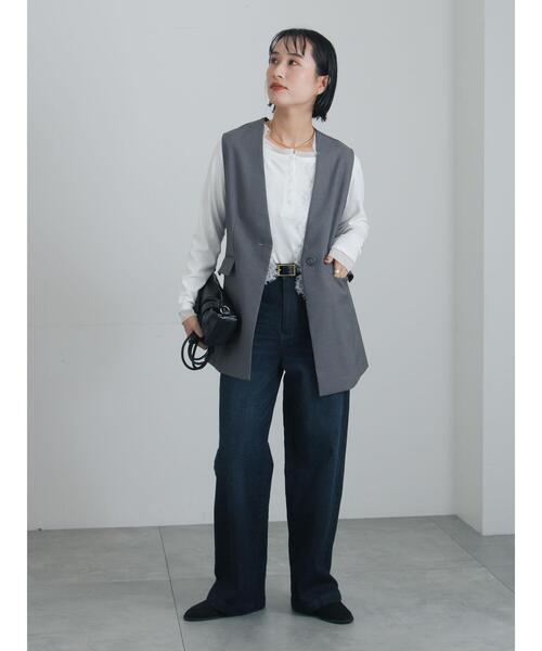 Te chichi（テチチ）の「レーストリムノーカラージレ（ベスト・レディース・グレー/キャメル・F）」の9枚目の写真