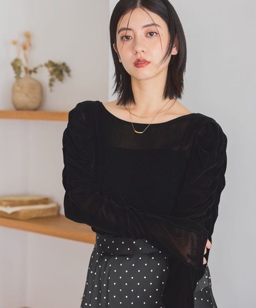 mysty woman(ミスティウーマン)の「パワショルアソートプルオーバー 1087978(Tシャツ/カットソー・レディース・ブラウン/ブラック/ホワイト系その他・FREE)」の3枚目の写真