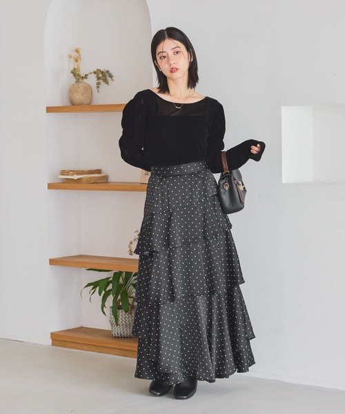 mysty woman(ミスティウーマン)の「パワショルアソートプルオーバー 1087978(Tシャツ/カットソー・レディース・ブラウン/ブラック/ホワイト系その他・FREE)」の8枚目の写真