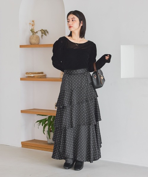mysty woman(ミスティウーマン)の「パワショルアソートプルオーバー 1087978(Tシャツ/カットソー・レディース・ブラウン/ブラック/ホワイト系その他・FREE)」の9枚目の写真