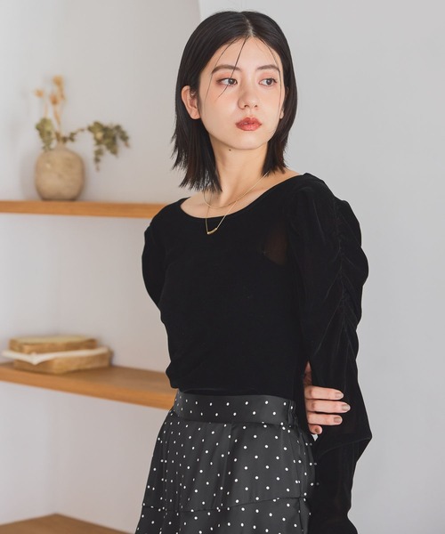 mysty woman(ミスティウーマン)の「パワショルアソートプルオーバー 1087978(Tシャツ/カットソー・レディース・ブラウン/ブラック/ホワイト系その他・FREE)」の10枚目の写真