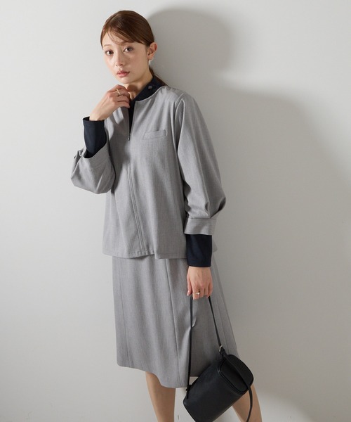 etre pret(エトレプレ)の「3WAYボウタイ長袖ブラウス(ビジネスシャツ・レディース・アイボリー/ネイビー・S/L/M/LL)」の5枚目の写真