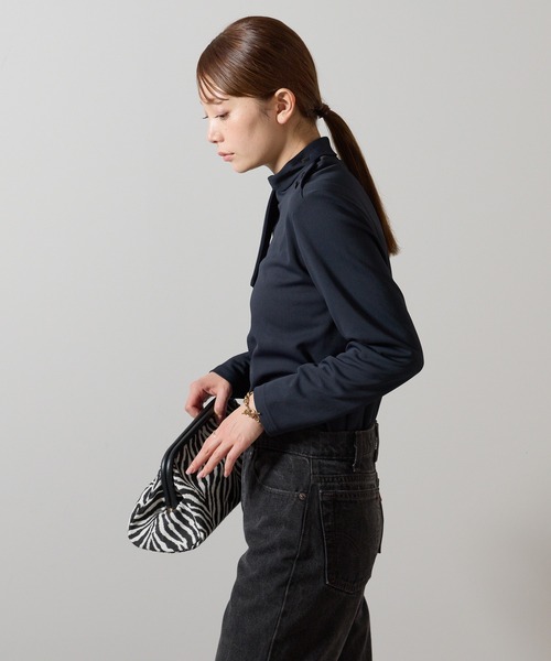etre pret(エトレプレ)の「3WAYボウタイ長袖ブラウス(ビジネスシャツ・レディース・アイボリー/ネイビー・S/L/M/LL)」の22枚目の写真