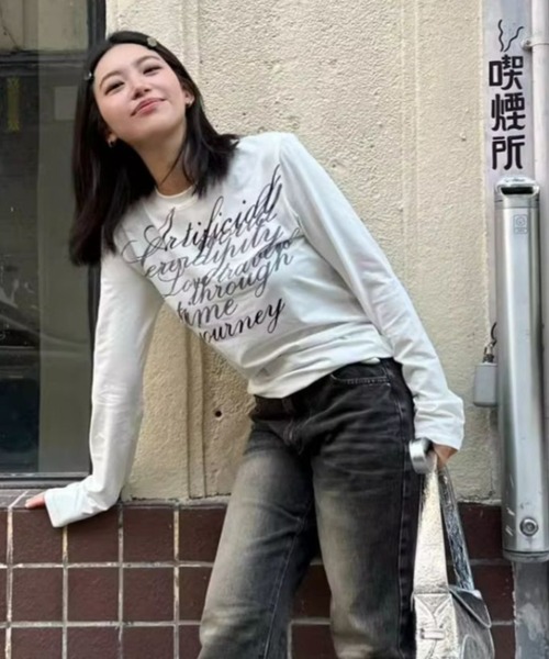 Vipoa（ヴィポア）の「Cursive ロゴT（Tシャツ/カットソー・レディース・ホワイト/ブラック・FREE）」の15枚目の写真