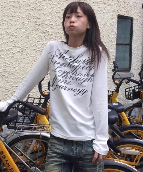 Vipoa（ヴィポア）の「Cursive ロゴT（Tシャツ/カットソー・レディース・ホワイト/ブラック・FREE）」の16枚目の写真