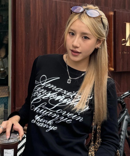 Vipoa（ヴィポア）の「Cursive ロゴT（Tシャツ/カットソー・レディース・ホワイト/ブラック・FREE）」の10枚目の写真