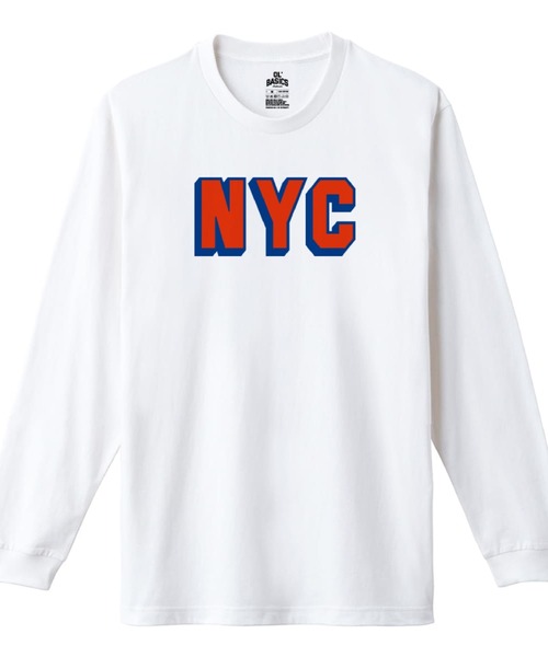 Ol' Basics(オールベーシックス)の「Ol' Basics(オール・ベーシックス) 長袖Tシャツ NYC ニューヨーク ロゴ プリント 袖リブ ロンT ロングTシャツ トップス カットソー メンズ ユニセックス(Tシャツ/カットソー・メンズ・グレー系1/ホワイト系1/ホワイト系2/グレー系2・XL/L/M)」の1枚目の写真