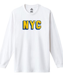 Ol' Basics(オール・ベーシックス) 長袖Tシャツ NYC ニューヨーク ロゴ プリント 袖リブ ロンT ロングTシャツ トップス カットソー メンズ ユニセックス