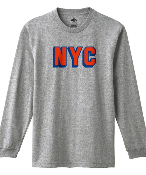 Ol' Basics(オールベーシックス)の「Ol' Basics(オール・ベーシックス) 長袖Tシャツ NYC ニューヨーク ロゴ プリント 袖リブ ロンT ロングTシャツ トップス カットソー メンズ ユニセックス(Tシャツ/カットソー・メンズ・グレー系1/ホワイト系1/ホワイト系2/グレー系2・XL/L/M)」の3枚目の写真