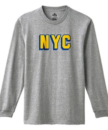 Ol' Basics(オール・ベーシックス) 長袖Tシャツ NYC ニューヨーク ロゴ プリント 袖リブ ロンT ロングTシャツ トップス カットソー メンズ ユニセックス