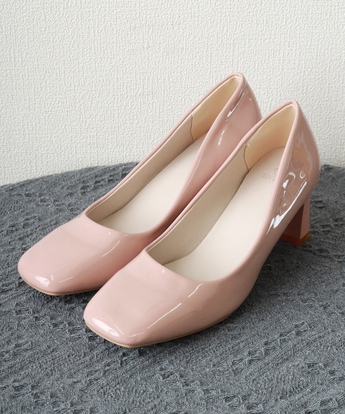 Miniministore(ミニミニストア)の「スクエアトゥ 太ヒールパンプス 美脚(パンプス・レディース・ブラック/オフホワイト/ピンクベージュ・23.0cm/22.5cm/25.0cm/24.5cm/24.0cm/23.5cm)」の13枚目の写真