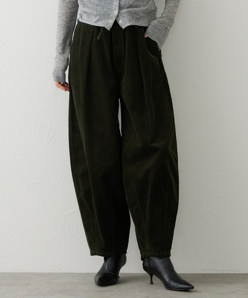 EDWIN（エドウィン）の「EDWIN LADIES ノンストレッチ コーデュロイ イージーサーカスワイドパンツ（その他パンツ・レディース・オリーブ/バーガンディー・MEDIUM/LARGE/SMALL/X-LARGE）」の2枚目の写真