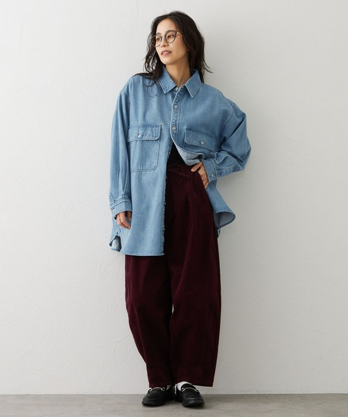 EDWIN（エドウィン）の「EDWIN LADIES ノンストレッチ コーデュロイ イージーサーカスワイドパンツ（その他パンツ・レディース・オリーブ/バーガンディー・MEDIUM/LARGE/SMALL/X-LARGE）」の21枚目の写真