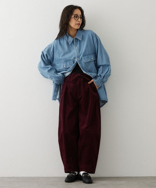 EDWIN（エドウィン）の「EDWIN LADIES ノンストレッチ コーデュロイ イージーサーカスワイドパンツ（その他パンツ・レディース・オリーブ/バーガンディー・MEDIUM/LARGE/SMALL/X-LARGE）」の22枚目の写真