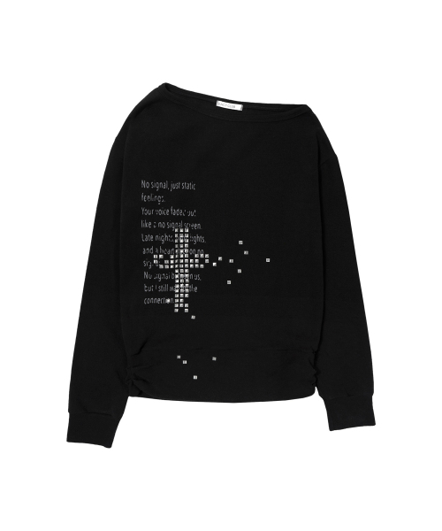 FANCY CLUB(ファンシークラブ)の「ピクセル クロスワンショルダースウェットシャツ (BLACK) F26ZB535(スウェット・レディース・その他・FREE)」の7枚目の写真