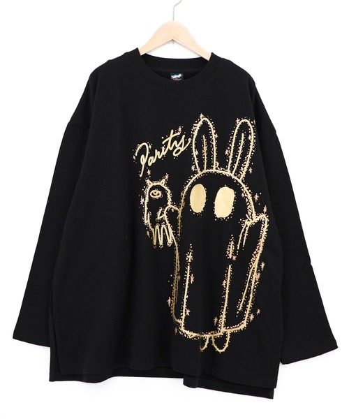 ScoLar Parity(スカラーパリティ)の「363115:ぷっくりおばけウサギ 箔プリントプルオーバー(Tシャツ/カットソー・レディース・ブラック/ブラウン/パープル・M)」の13枚目の写真