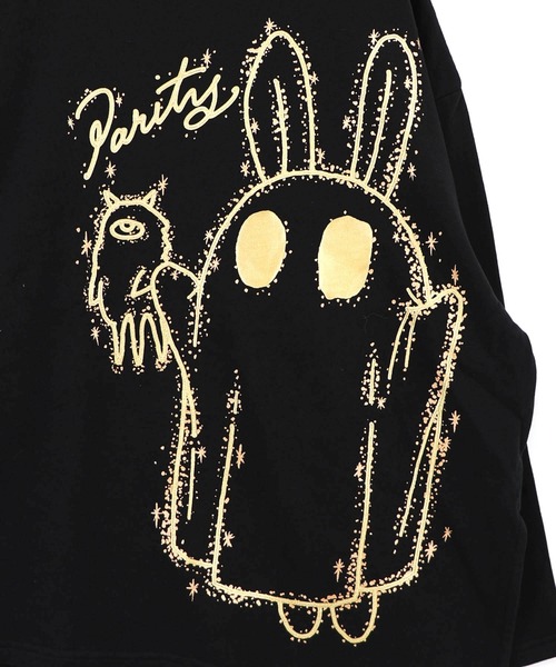 ScoLar Parity(スカラーパリティ)の「363115:ぷっくりおばけウサギ 箔プリントプルオーバー(Tシャツ/カットソー・レディース・ブラック/ブラウン/パープル・M)」の14枚目の写真