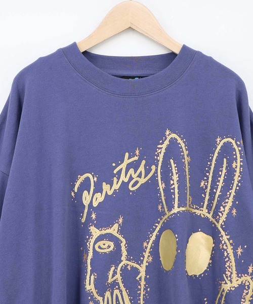 ScoLar Parity(スカラーパリティ)の「363115:ぷっくりおばけウサギ 箔プリントプルオーバー(Tシャツ/カットソー・レディース・ブラック/ブラウン/パープル・M)」の17枚目の写真