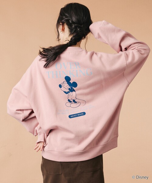 FREAK'S STORE(フリークスストア)の「限定展開 MICKEY 別注 ビックシルエット OverThinking スウェット(スウェット・メンズ・ネイビー/ピンク/チャコールグレー/グレー・SMALL/MEDIUM/LARGE)」の4枚目の写真