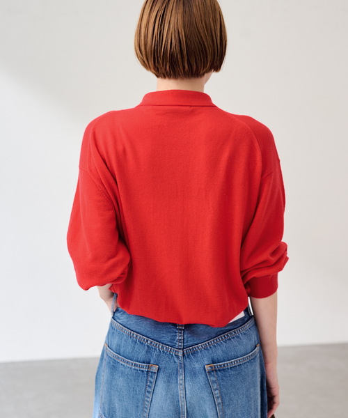 FRAMeWORK(フレームワーク)の「CASH TOUCH POLOSHIRT(ニット/セーター・レディース・ラベンダー/レッド/グレー/キャメル・FREE)」の17枚目の写真