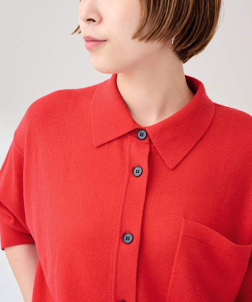 FRAMeWORK(フレームワーク)の「CASH TOUCH POLOSHIRT(ニット/セーター・レディース・ラベンダー/レッド/グレー/キャメル・FREE)」の18枚目の写真