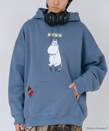 【MOOMIN/ムーミン】【ユニセックスデザインでリンクコーデにも◎】裏起毛プルオーバーパーカー フーディ 保温 キャラクター ムーミン ニョロニョロ リトルミイ スティンキー