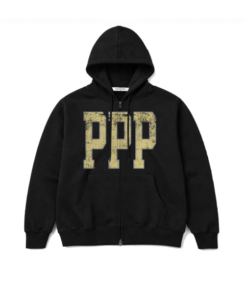 PAGESIISII(ページシシ)の「PPP CLUB プリント2WAYジップアップパーカー ブラック(パーカー・レディース・その他・L2/M2/M1/L1)」の2枚目の写真
