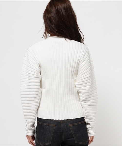 MOUSSY（マウジー）の「WIDE RIB CARDIGAN（カーディガン/ボレロ・レディース・トップグレー/オフホワイト/ベージュ・FREE）」の6枚目の写真