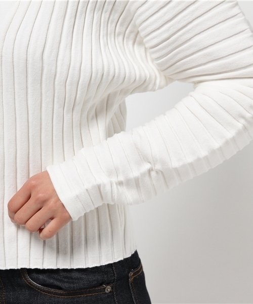 MOUSSY（マウジー）の「WIDE RIB CARDIGAN（カーディガン/ボレロ・レディース・トップグレー/オフホワイト/ベージュ・FREE）」の8枚目の写真