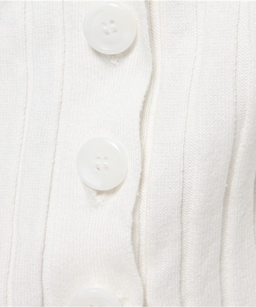 MOUSSY（マウジー）の「WIDE RIB CARDIGAN（カーディガン/ボレロ・レディース・トップグレー/オフホワイト/ベージュ・FREE）」の10枚目の写真
