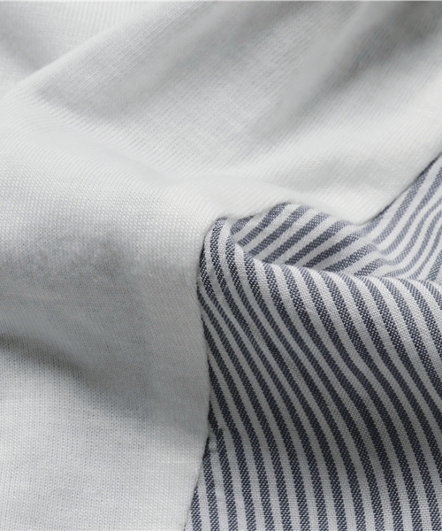 BRANSHES(ブランシェス)の「ストライプ切替7分袖Tシャツ(Tシャツ/カットソー・キッズ・オフホワイト/チャコールグレー・130cm/120cm/140cm/150cm/100cm/90cm/80cm/110cm)」の9枚目の写真