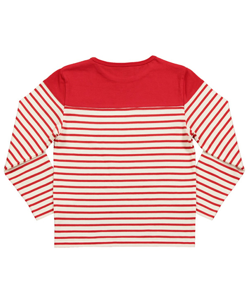 Design Tshirts Store graniph（デザイン　ティーシャツ　ストア　グラニフ）の「ヨークスウィッチドボーダーキッズロングスリーブTシャツ/アバケスクッガシャドー（Tシャツ/カットソー・キッズ・レッド・110/130/100/120/90）」の3枚目の写真