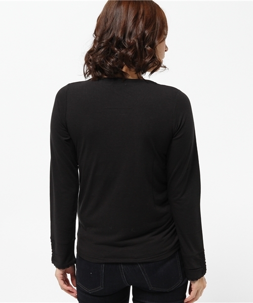 axes femme（アクシーズファム）の「モチーフレースインナープルオーバー（Tシャツ/カットソー・レディース・ピンク/ブラック/キナリ/ネイビー・MEDIUM）」の7枚目の写真