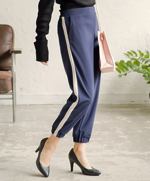 Re:EDIT（リエディ）の「[リエディ]ストレッチオリジナルポンチジョガーパンツ/ボトムス/パンツ/クロップドパンツ（その他パンツ・レディース・モカ/ブルー系その他/ブラック/ワイン/グリーン/ブラック系その他/カーキ/キャメル・LARGE/SMALL/X-LARGE/MEDIUM）」の7枚目の写真