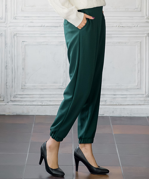 Re:EDIT（リエディ）の「[リエディ]ストレッチオリジナルポンチジョガーパンツ/ボトムス/パンツ/クロップドパンツ（その他パンツ・レディース・モカ/ブルー系その他/ブラック/ワイン/グリーン/ブラック系その他/カーキ/キャメル・LARGE/SMALL/X-LARGE/MEDIUM）」の6枚目の写真