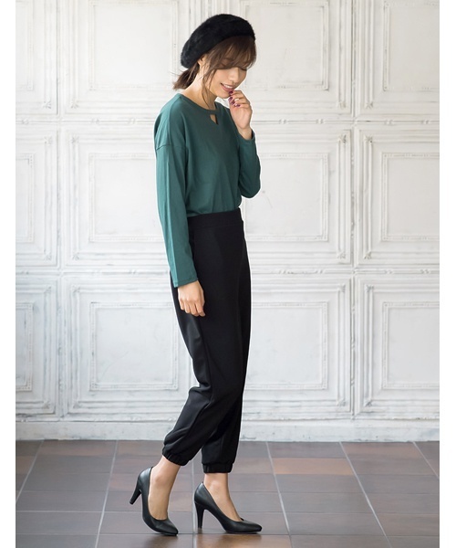 Re:EDIT（リエディ）の「[リエディ]ストレッチオリジナルポンチジョガーパンツ/ボトムス/パンツ/クロップドパンツ（その他パンツ・レディース・モカ/ブルー系その他/ブラック/ワイン/グリーン/ブラック系その他/カーキ/キャメル・LARGE/SMALL/X-LARGE/MEDIUM）」の17枚目の写真