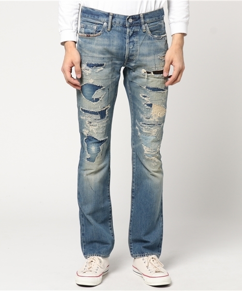 HYSTERIC GLAMOUR(ヒステリックグラマー)の「60s REMAKE加工デニム スリムストレートPT(デニムパンツ・メンズ・インディゴブルー・31inch/34inch/30inch/32inch/28inch/29inch)」の12枚目の写真