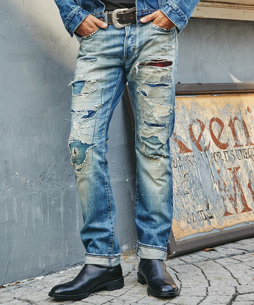 HYSTERIC GLAMOUR(ヒステリックグラマー)の「60s REMAKE加工デニム スリムストレートPT(デニムパンツ・メンズ・インディゴブルー・31inch/34inch/30inch/32inch/28inch/29inch)」の11枚目の写真