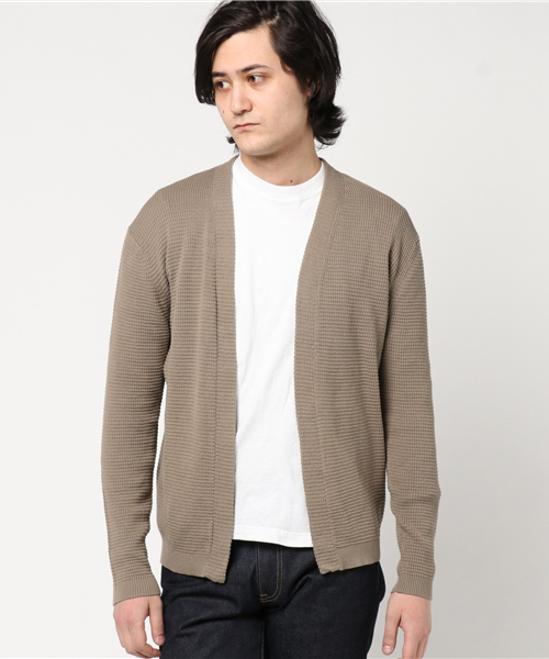 SHIPS JET BLUE(シップスジェットブルー)の「SHIPS JET BLUE: ノーボタン カーディガン(カーディガン/ボレロ・メンズ・ブラウン/オリーブ/ネイビー・LARGE/MEDIUM)」の2枚目の写真