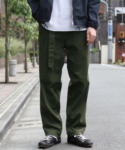 coen(コーエン)の「ツイルワイドテーパードベルテッドパンツ(チノパンツ・メンズ・ベージュ/オリーブ・X-LARGE/MEDIUM/SMALL/LARGE)」の3枚目の写真
