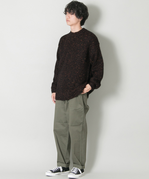 URBAN RESEARCH（アーバンリサーチ）の「Tartan クルーネックネップニット（ニット/セーター・メンズ・ブラック系その他/ベージュ系その他・LARGE/MEDIUM）」の6枚目の写真