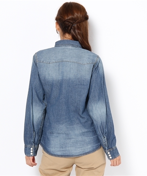 WEGO（ウィゴー）の「ウエスタンデニムLSシャツ（シャツ/ブラウス・レディース・インディゴブルー/ダークインディゴブルー・FREE）」の4枚目の写真