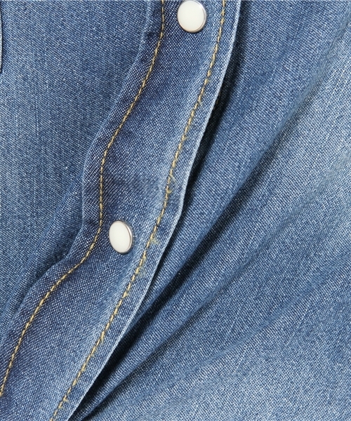 WEGO（ウィゴー）の「ウエスタンデニムLSシャツ（シャツ/ブラウス・レディース・インディゴブルー/ダークインディゴブルー・FREE）」の7枚目の写真