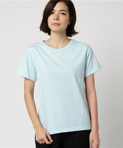 WEGO(ウィゴー)の「WEGO/無地Tシャツ(Tシャツ/カットソー・レディース・ブルー/サックスブルー/グリーン系その他/ブラック/レッド/ライトピンク・FREE)」の4枚目の写真