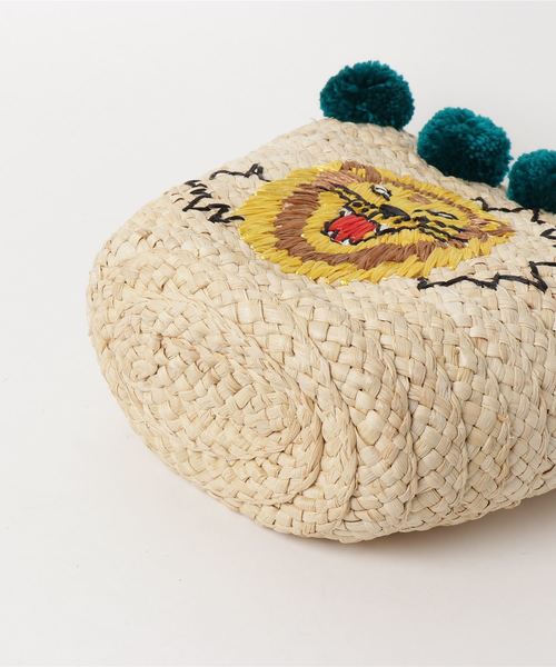 Casselini（キャセリーニ）の「【Casselini(キャセリーニ)】ポンポン刺繍カゴバッグ（かごバッグ・レディース・ピンク/ホワイト/ターコイズブルー/ブラック・FREE）」の6枚目の写真