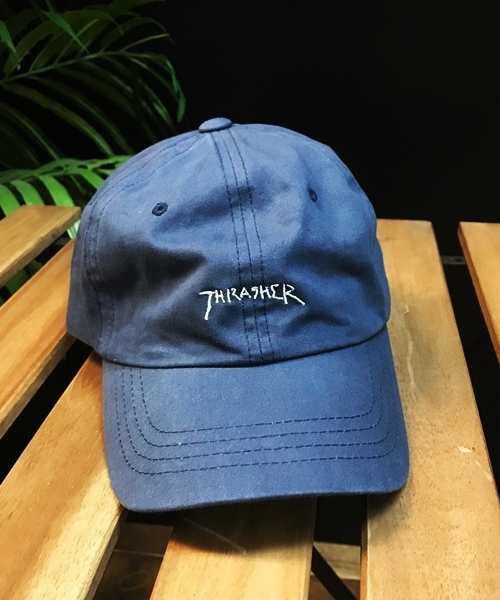 THRASHER（スラッシャー）の「【THRASHER×Mark Gonzales】GONZ 6パネル ローCAP（キャップ・メンズ・ホワイト/ネイビー/ライトブルー/インディゴブルー/ブラック/ベージュ/カーキ・FREE）」の6枚目の写真
