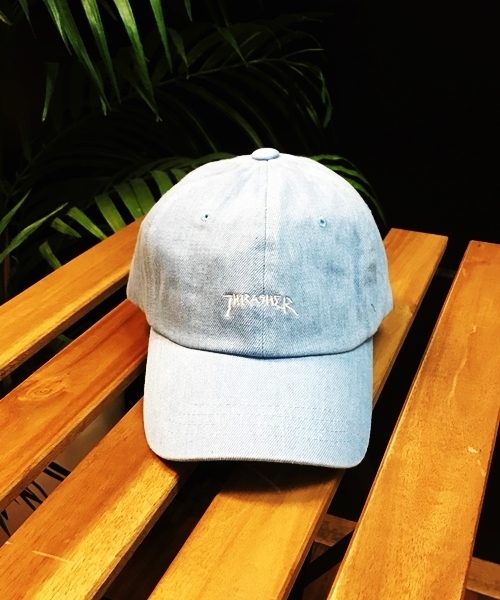 THRASHER（スラッシャー）の「【THRASHER×Mark Gonzales】GONZ 6パネル ローCAP（キャップ・メンズ・ホワイト/ネイビー/ライトブルー/インディゴブルー/ブラック/ベージュ/カーキ・FREE）」の5枚目の写真