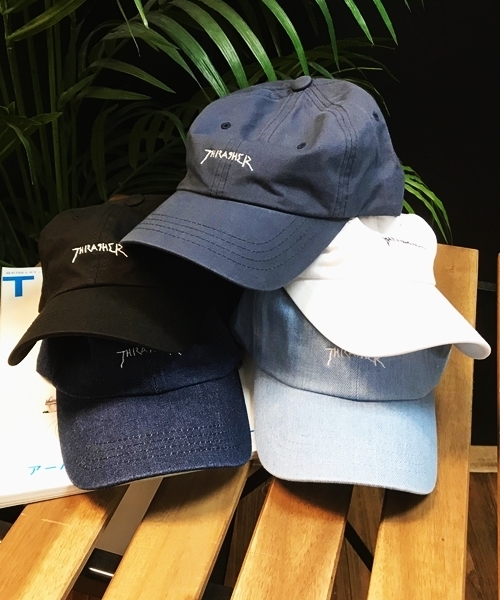 THRASHER（スラッシャー）の「【THRASHER×Mark Gonzales】GONZ 6パネル ローCAP（キャップ・メンズ・ホワイト/ネイビー/ライトブルー/インディゴブルー/ブラック/ベージュ/カーキ・FREE）」の13枚目の写真